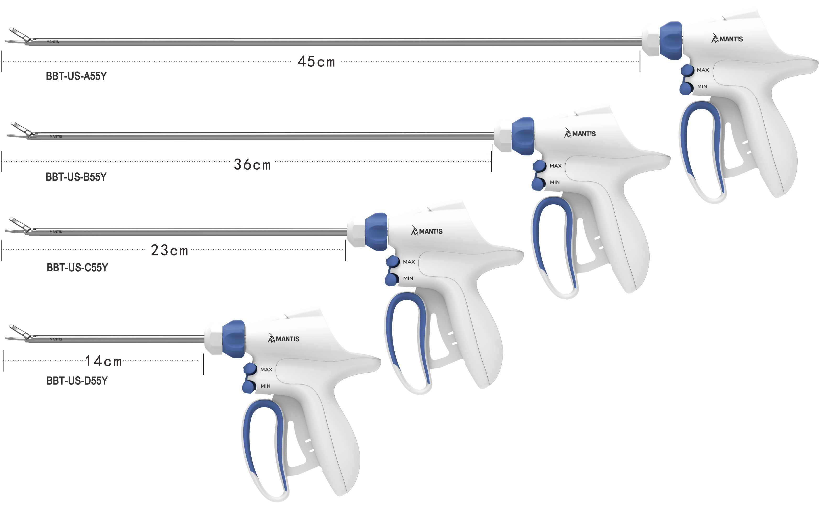 Pistolas ultrasonicas MANTIS Grip en diferentes tamaños